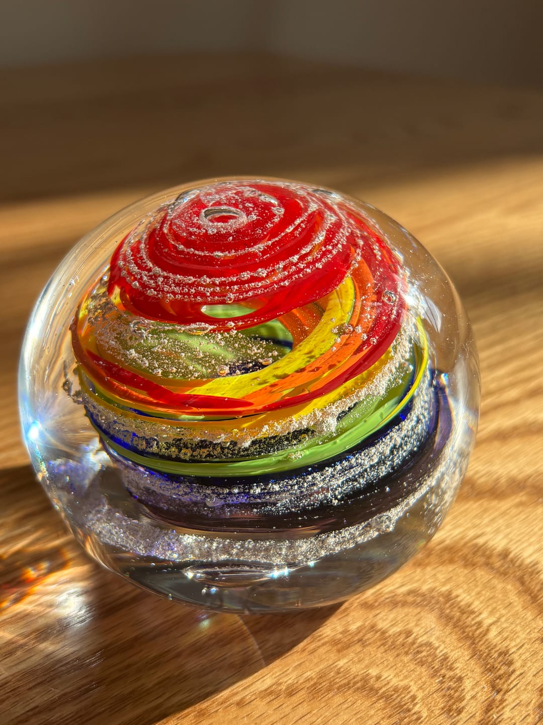 Customer photo review of Rainbow Bridge Swirl with Cremation Ash
