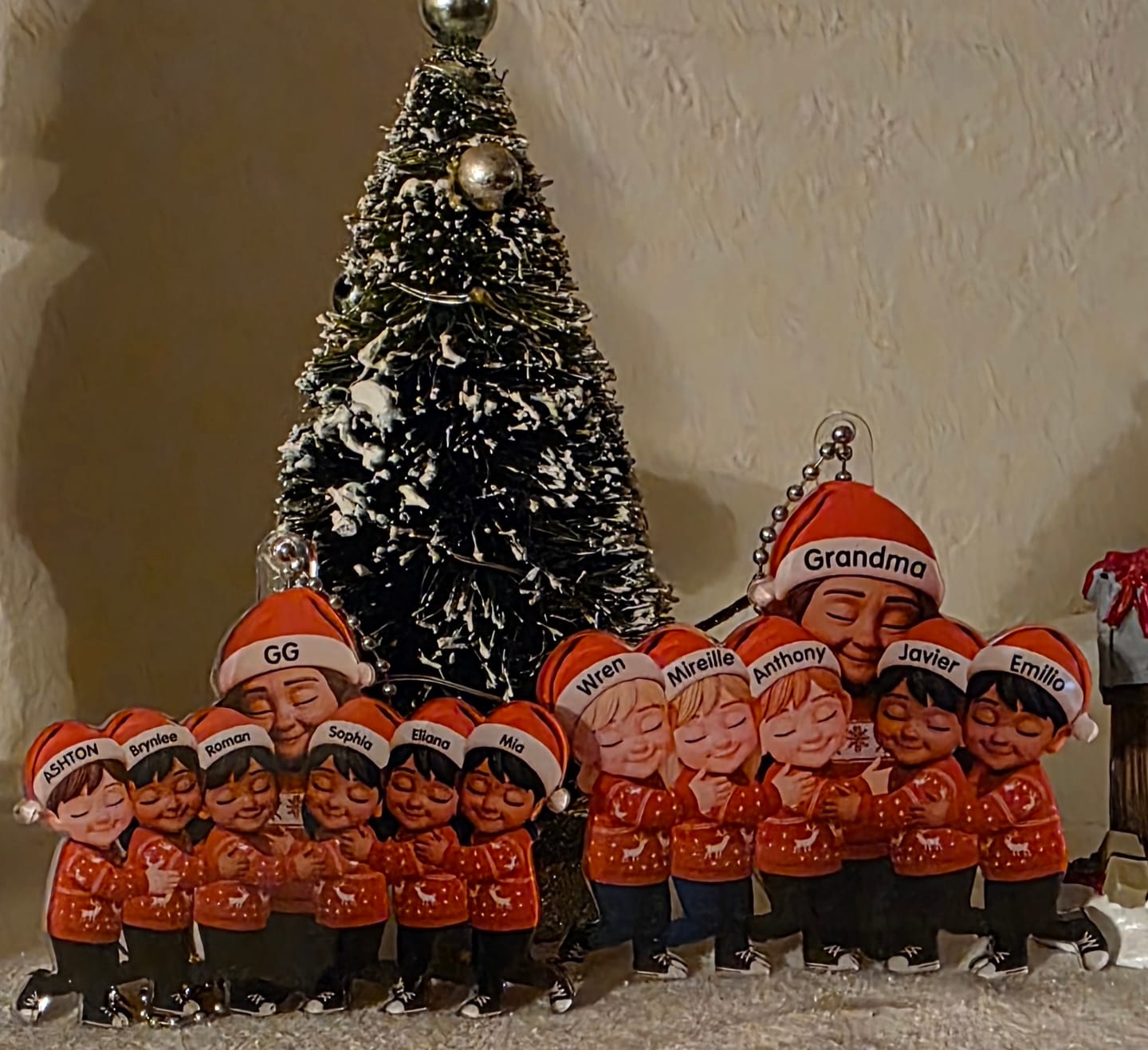 Customer photo review of Grandma Hugging Grandkids - Personalized Acrylic Ornament - Heartwarming Christmas Gift for Grandma, Grandkids
