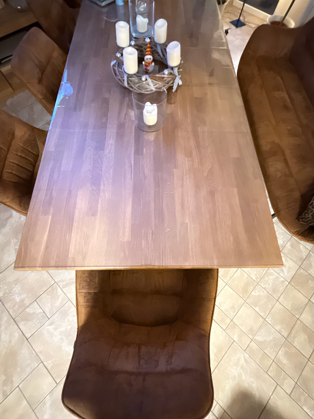 Customer photo review of Transparente Folie Schutzfolie glasklar mit abgeschrägter V-Kante, eckig
