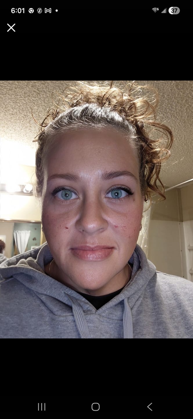 Customer photo review of Clover Green Prescription Colored Contact Lenses