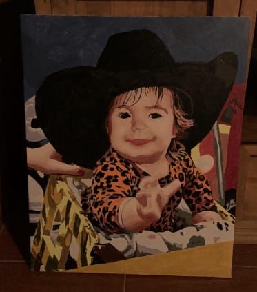 Customer photo review of Custom Portrait Paint By Numbers
