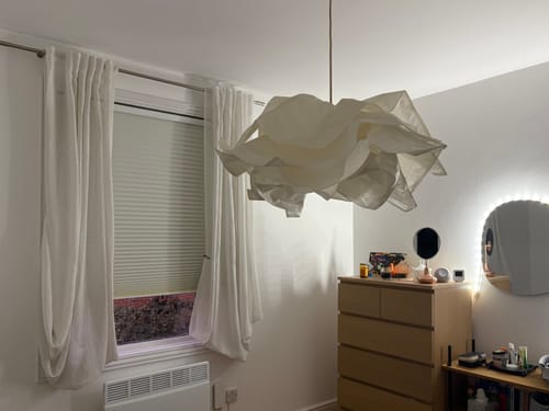 Customer photo review of SmartWings Motorized Light Filtering and Blackout Cellular Shades Nowa Designer Texture Helios