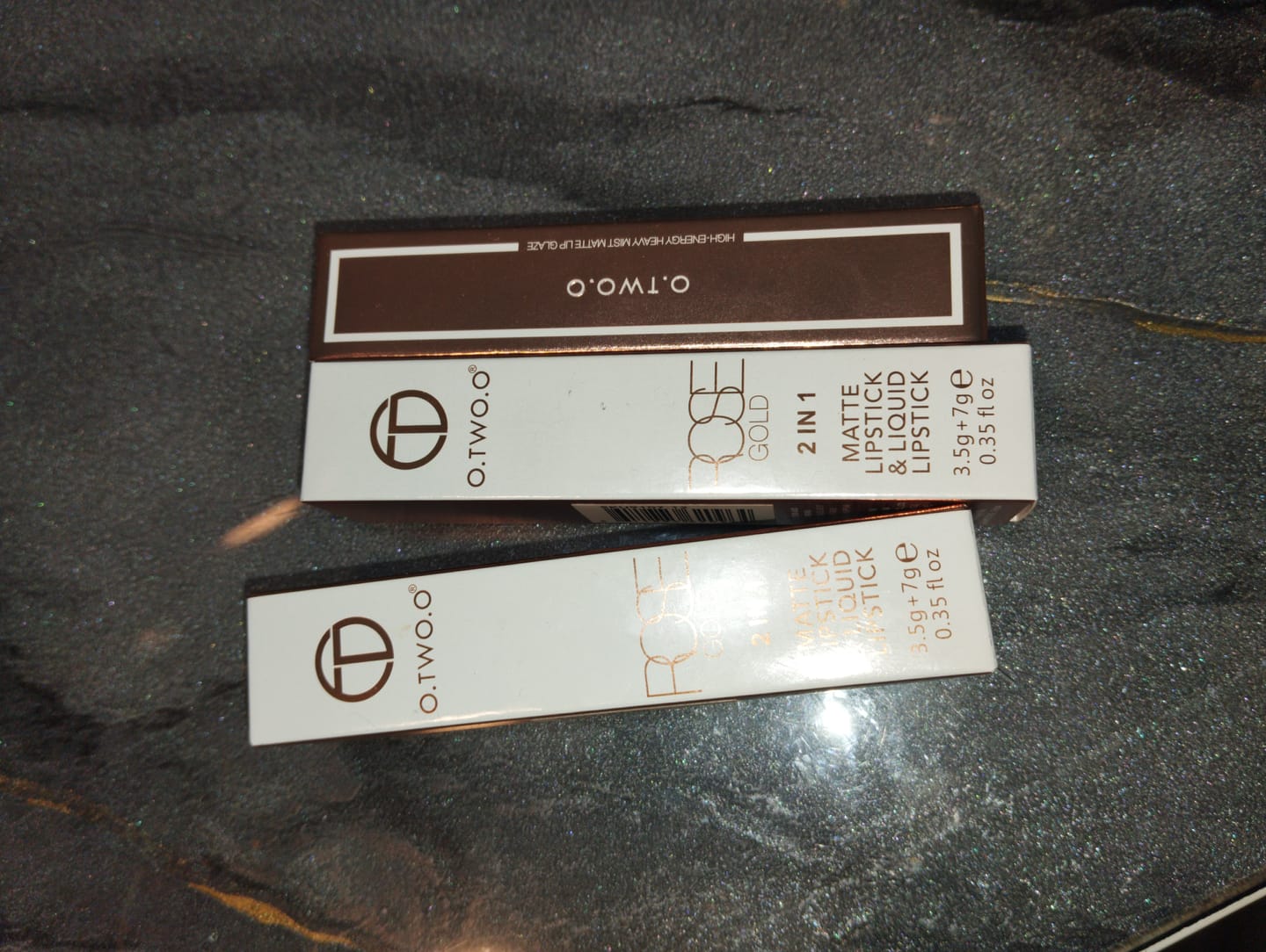 Customer photo review of O.TWO.O ROSE GOLD 2 IN 1 LIPSTICK AND LIPGLOSS