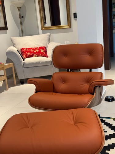 Customer photo review of Lounge Chair And Ottoman Tall CARAMEL/BLACK Bp8026-Black/legs