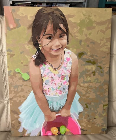 Customer photo review of Custom Portrait Paint By Numbers