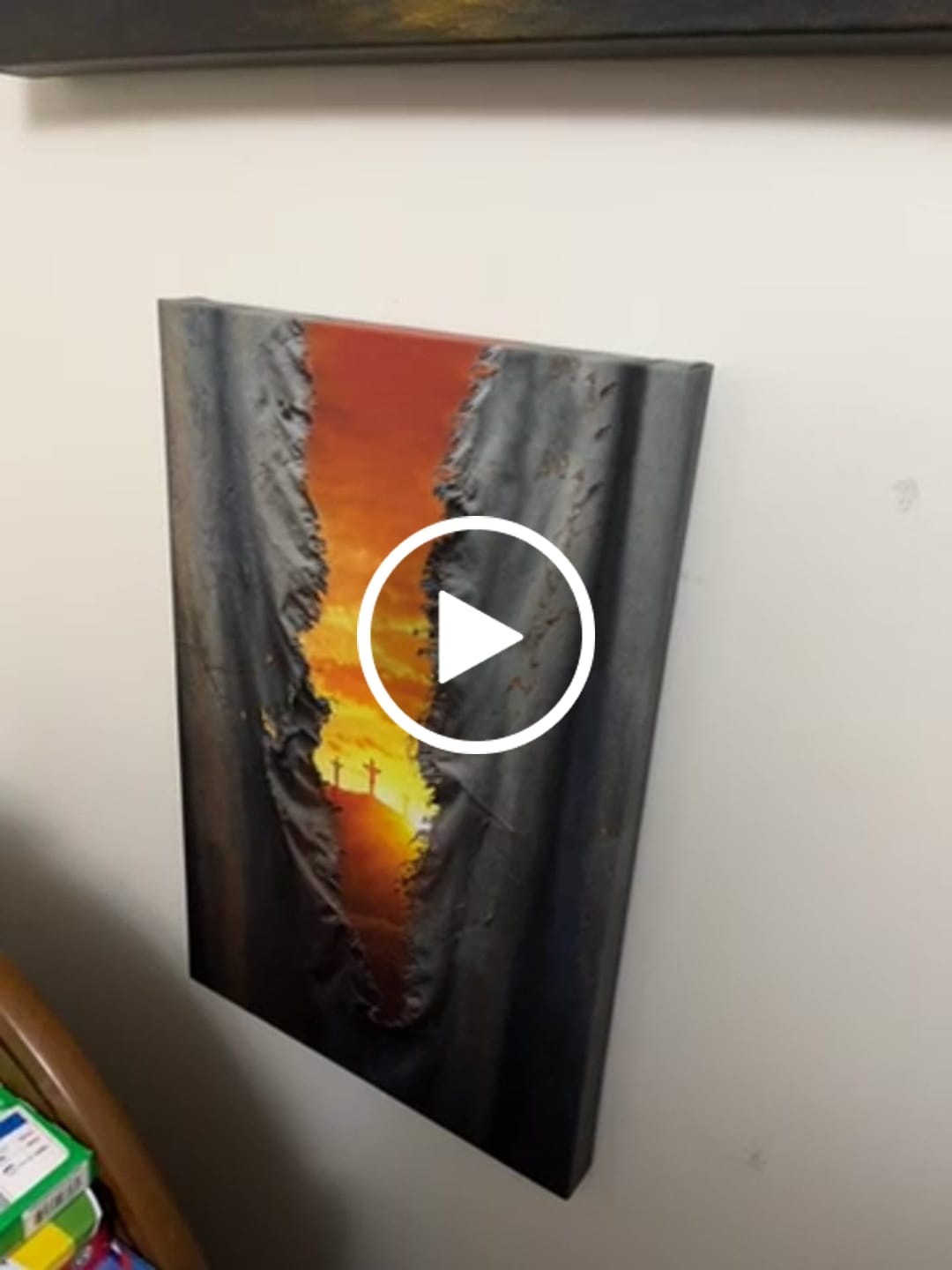 Customer video review of The Veil Was Torn at Jesus' Crucifixion - Christian Wall Art Canvas