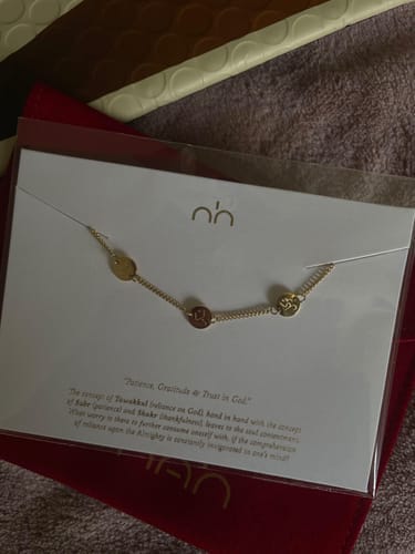 Customer photo review of Happiness Bracelet | Patience, Gratitude & Trust (in God)