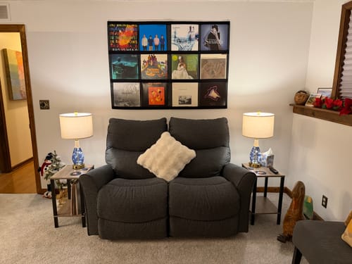 Customer photo review of 12" Vinyl Record Display Frame - LP Wall Storage