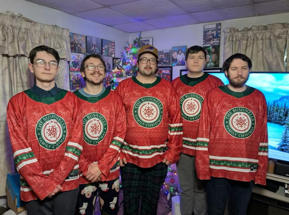 Customer photo review of Family Christmas Custom Hockey Jersey