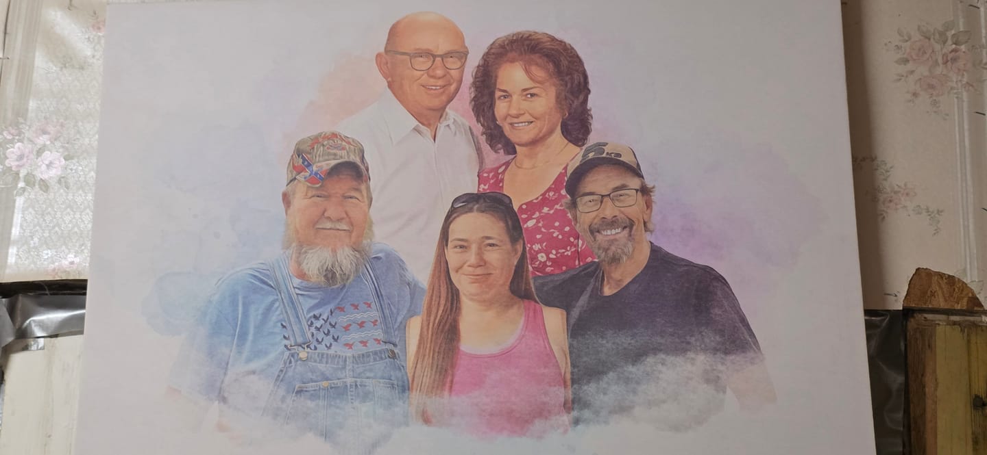 Customer photo review of Watercolor Memorial Portrait