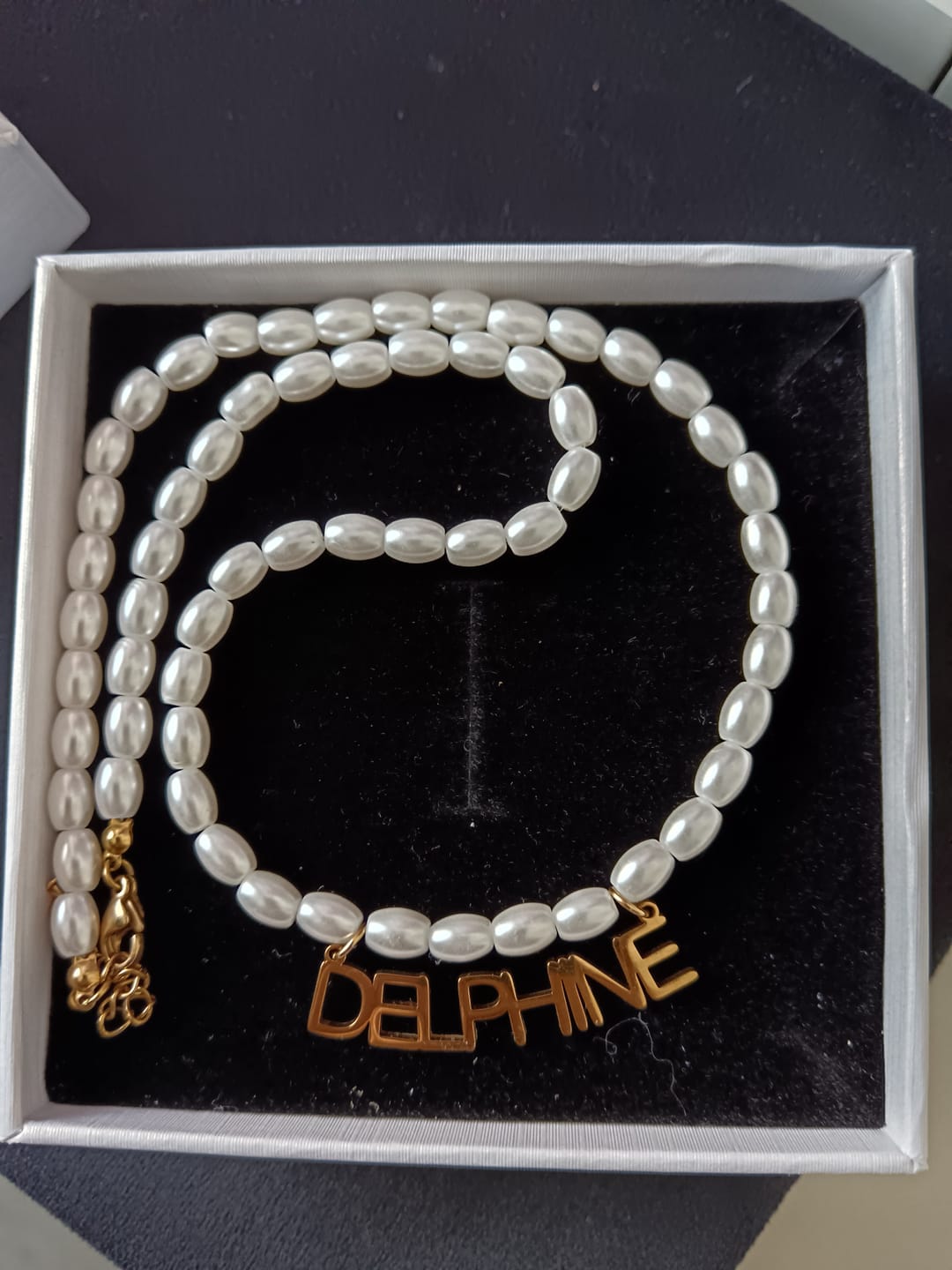 Customer photo review of Collier Prénom Perles