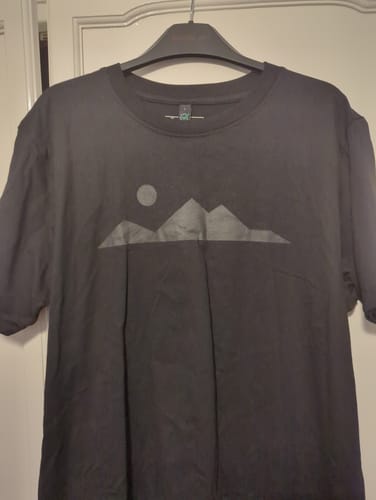 Customer photo review of More Mountains Blackout T-Shirt