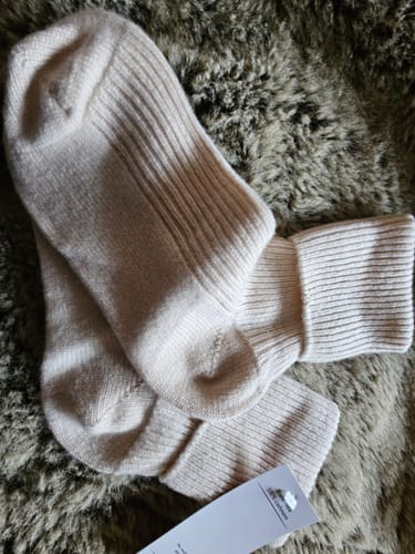 Customer photo review of FREE CASHMERE SOCKS