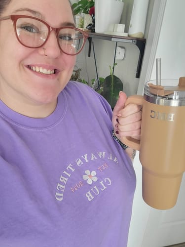 Customer photo review of Always Tired T-shirt