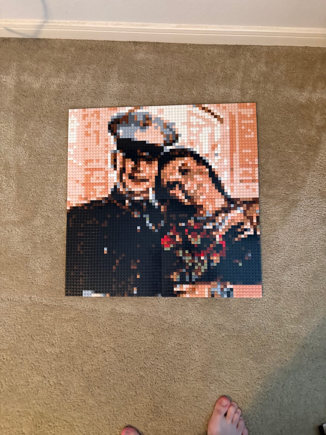 Customer photo review of Custom Bricked Mosaic Portrait 20×20"