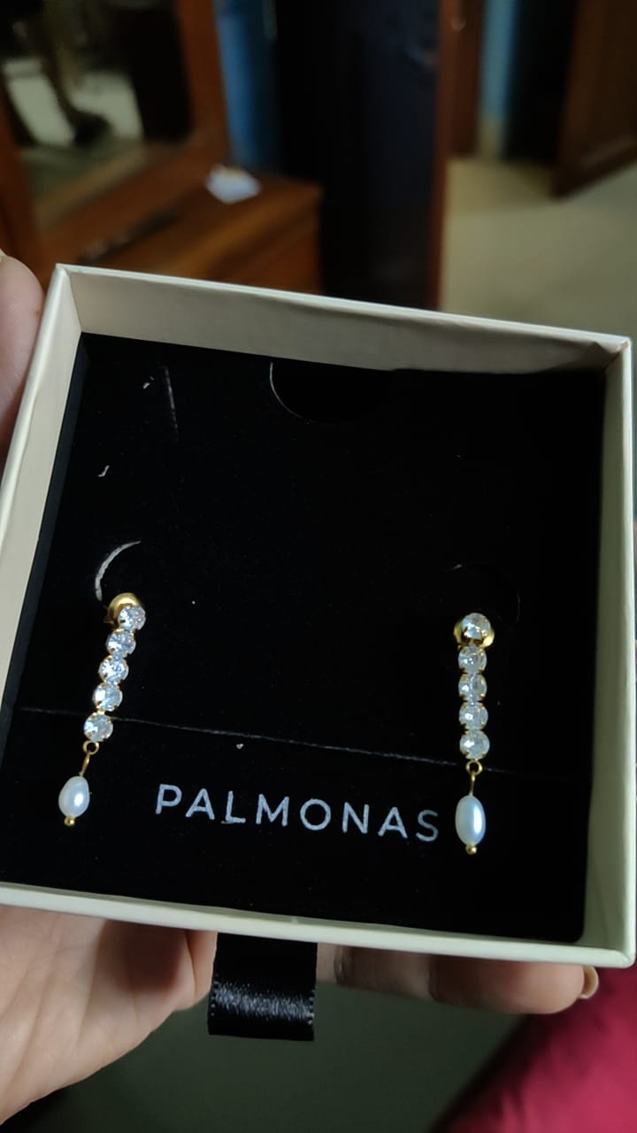 Customer photo review of Tear Drop Earrings
