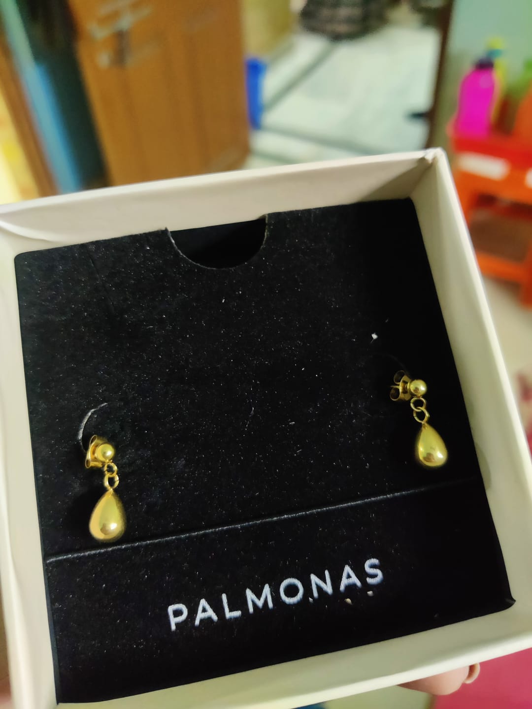 Customer photo review of Tear Drop Earrings