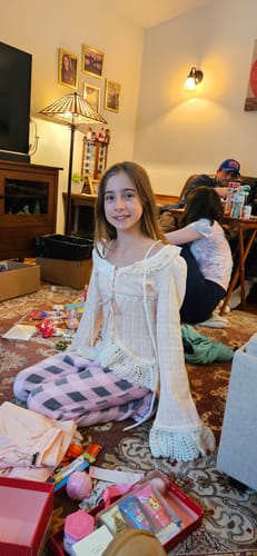 Customer photo review of [Rose Island] Soft Cotton Dream pink Knitting Cardigan