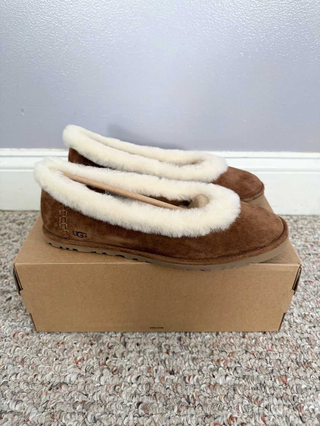 Customer photo review of UGG Women's Zora Ballet Flat in Chestnut