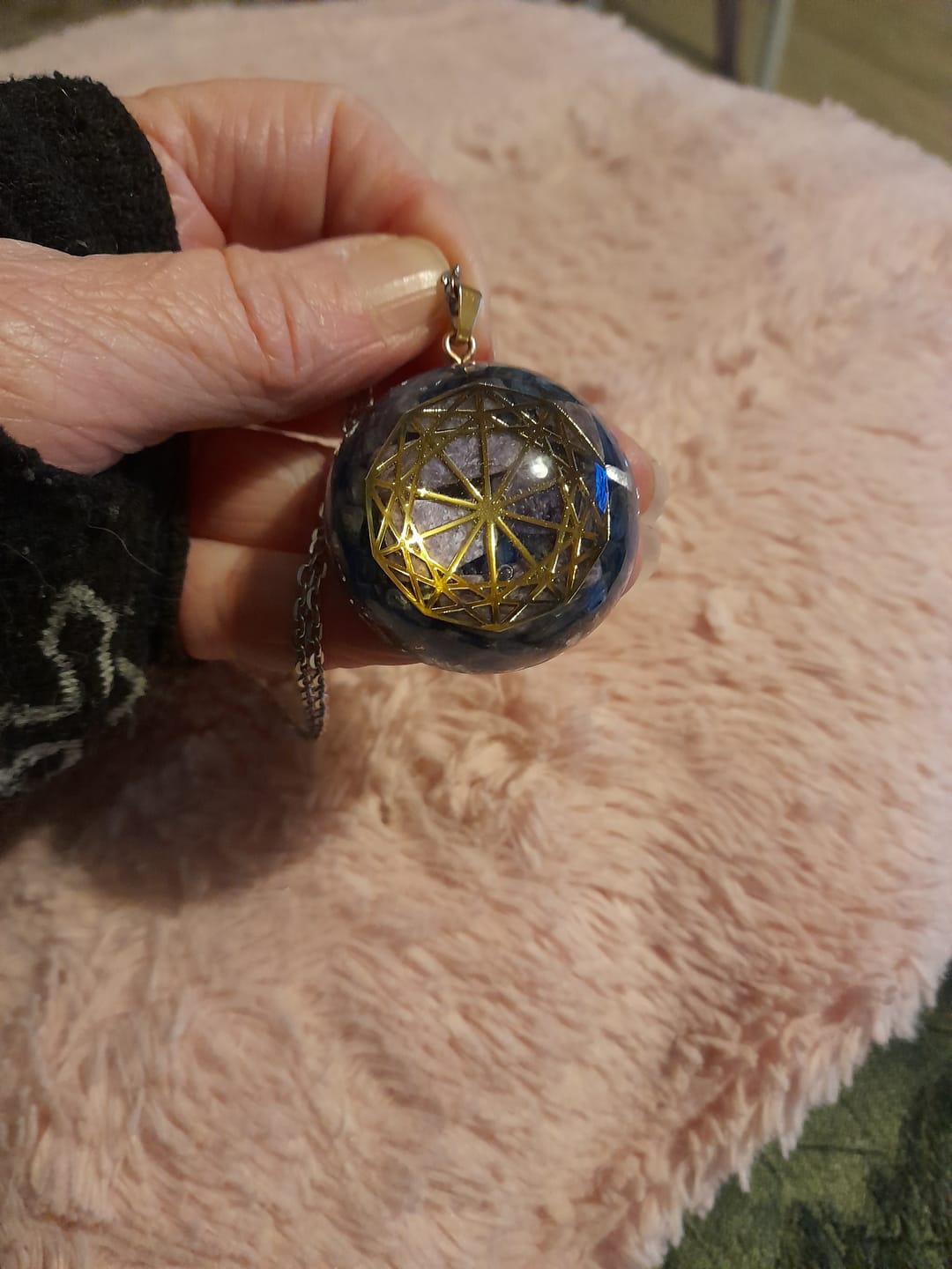 Customer photo review of Collier de protection en quartz bleu et améthyste Olivenorma