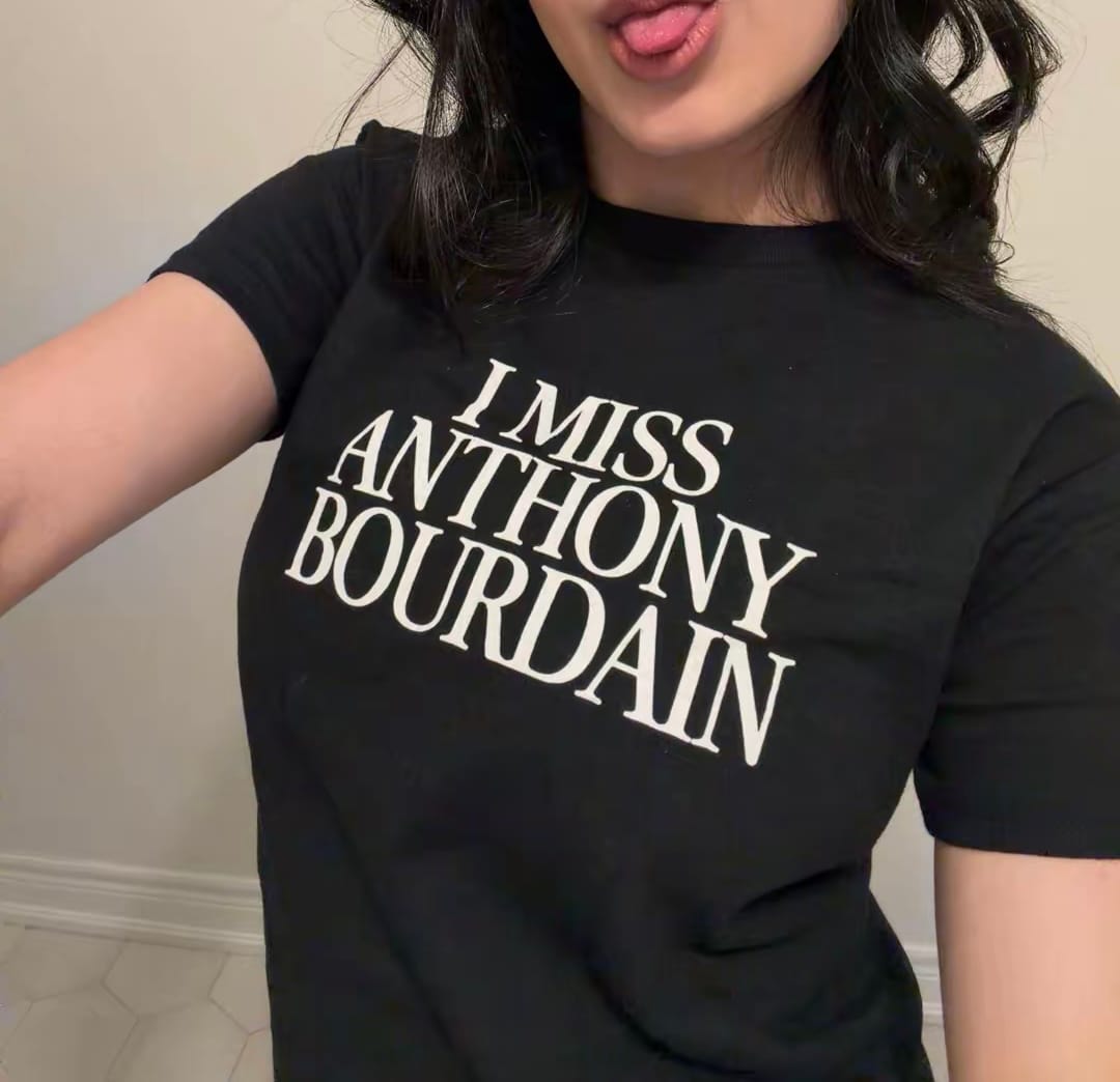 Customer photo review of I Miss Anthony Bourdain Baby Tee