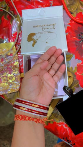 Customer photo review of Red – “Crimson Charm Women’s Bangle” (Pack of 1 Pair) (2 pis)