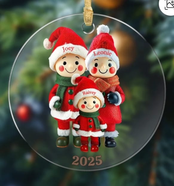 Customer photo review of Familienmitglieder mit 1-9 Personen - Personalisierter Baumschmuck