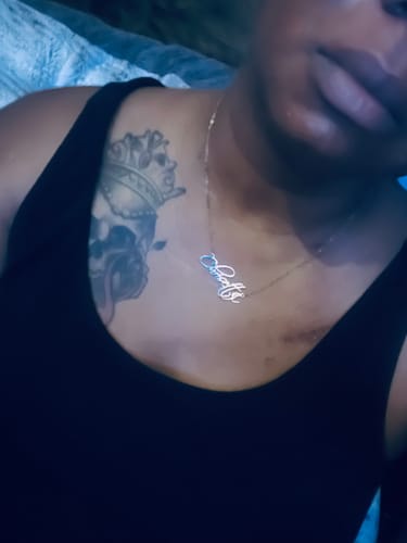 Customer photo review of Personalized Script Necklace