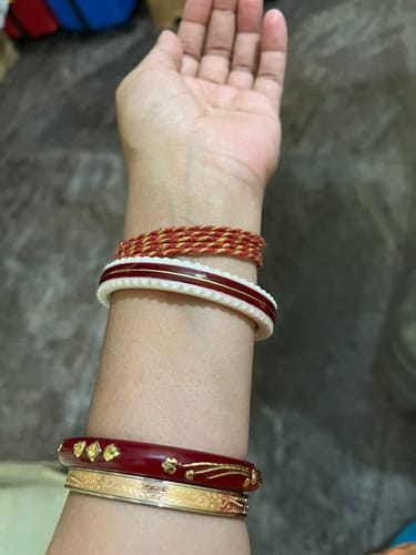 Customer photo review of Red – “Crimson Charm Women’s Bangle” (Pack of 1 Pair) (2 pis)