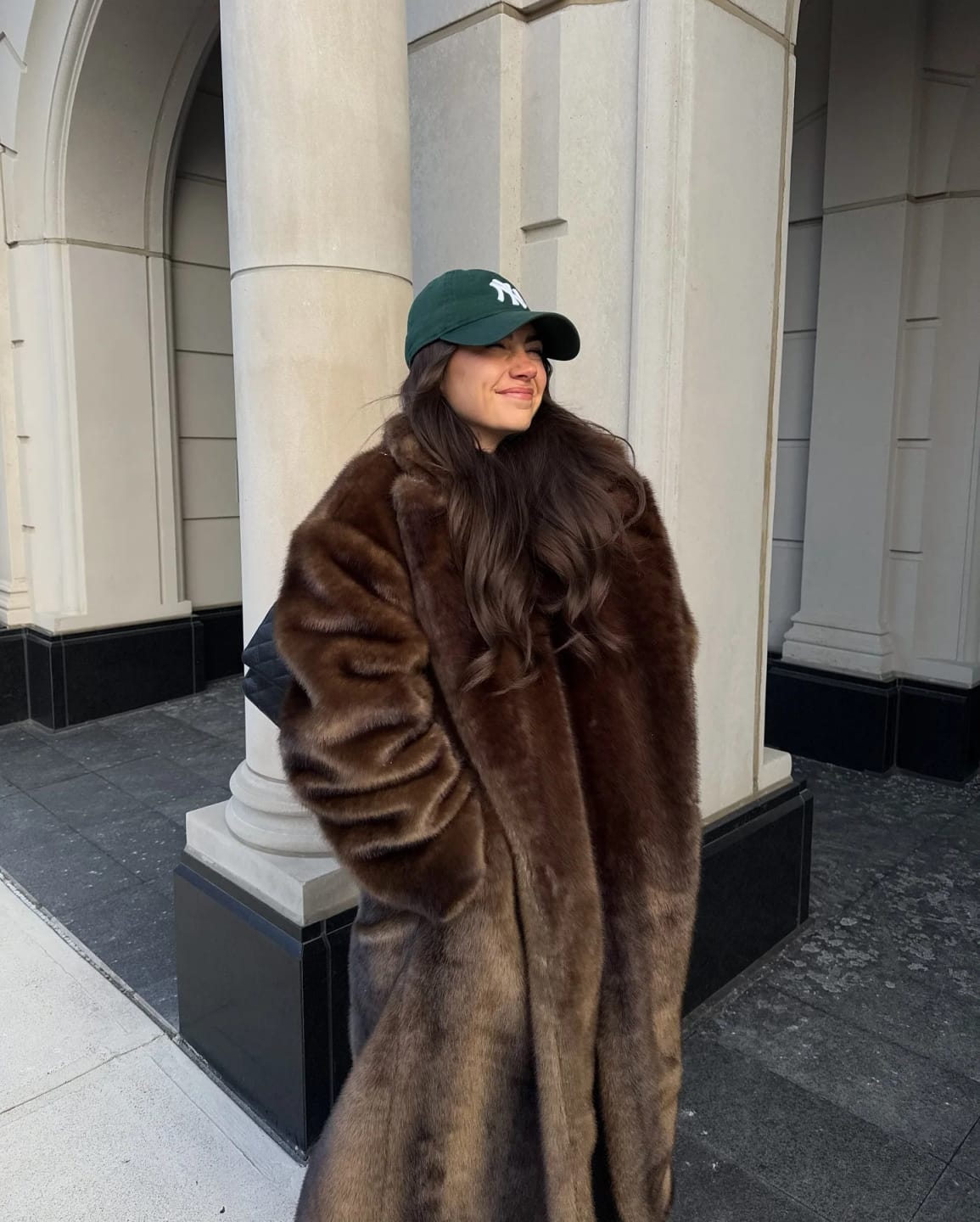 Customer photo review of Lucie Faux Fur Maxi Coat