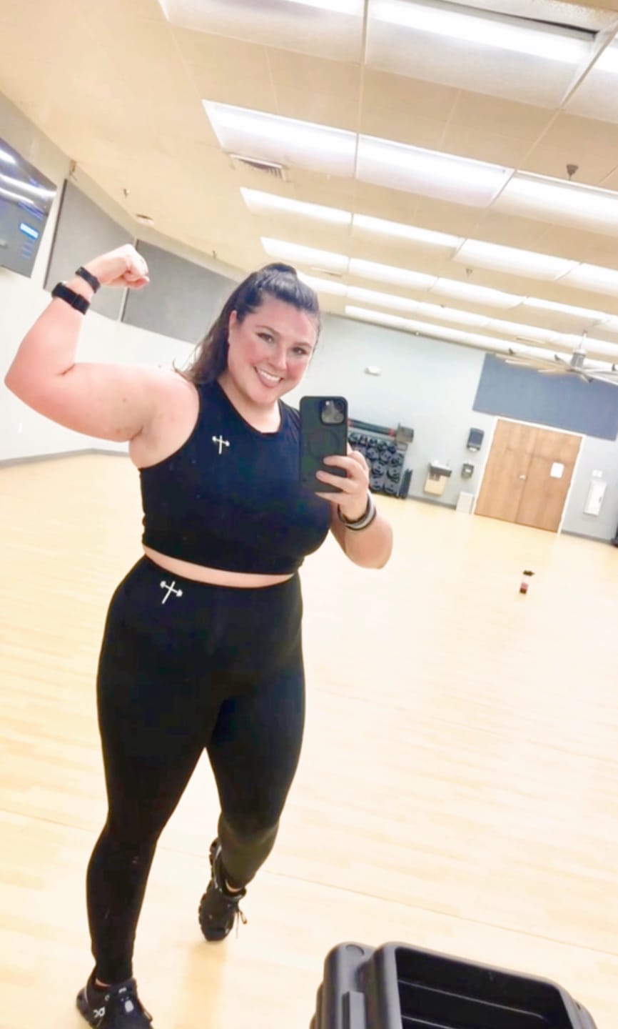 Customer photo review of Women's Proverbs 31:25 Performance Tee
