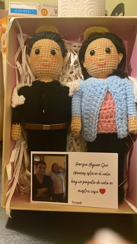 Customer photo review of Tranquil - Personalized Couple Crochet Dolls with Photo Card (Christmas CUT-OFF: Nov 25th)