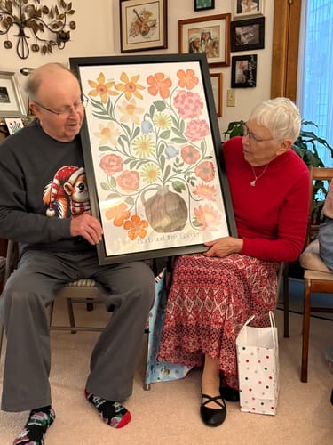 Customer photo review of Family Birth Flower Bouquet