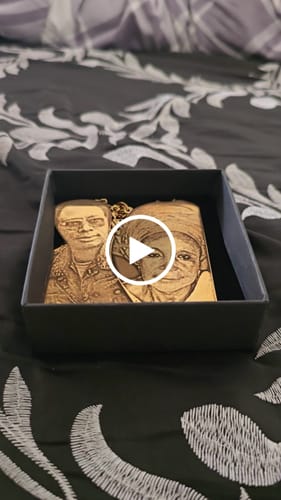 Customer video review of Custom Photo Engraved Pendant Necklace