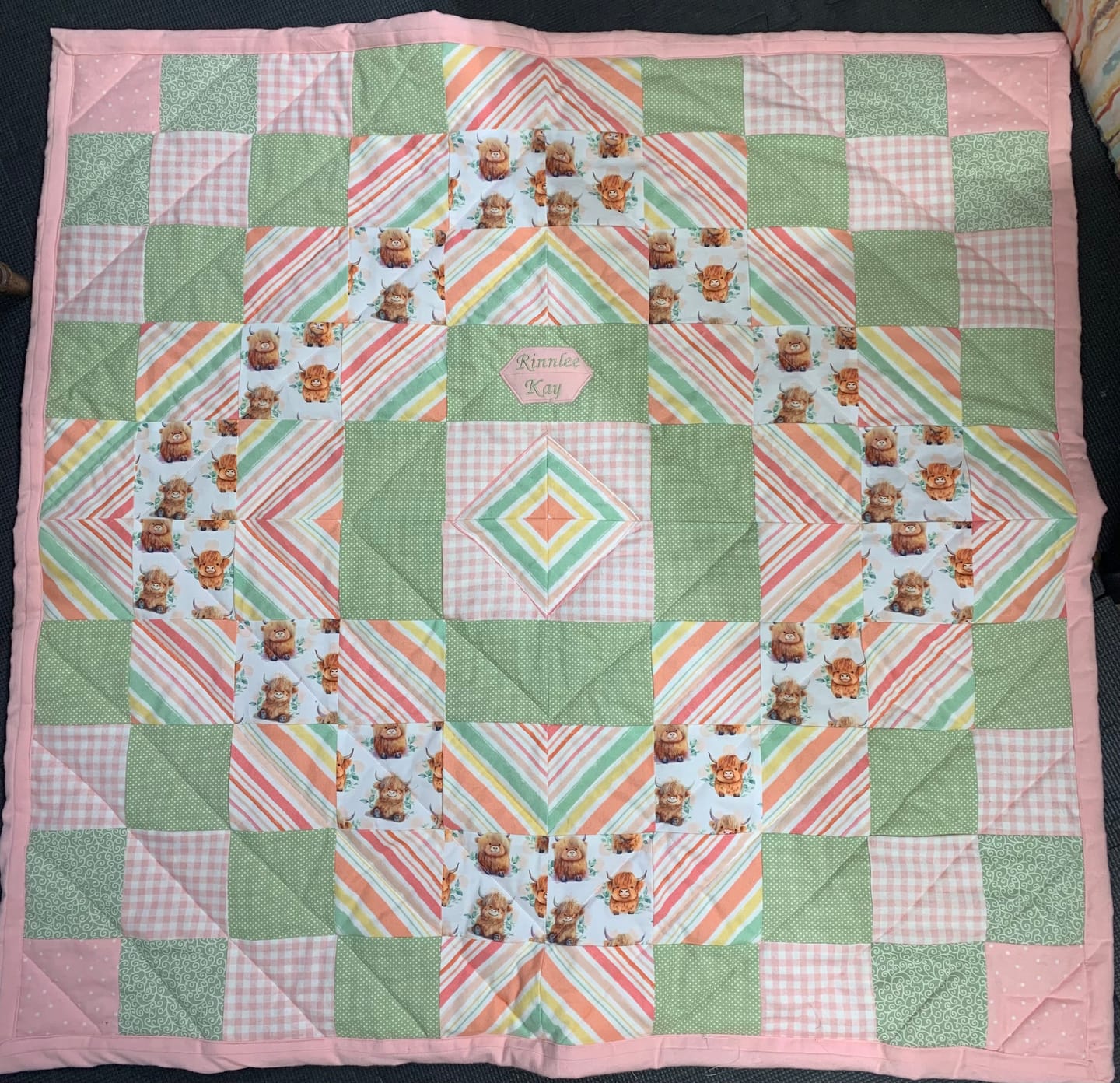 Customer photo review of Cute Baby Highland Cows Fabric