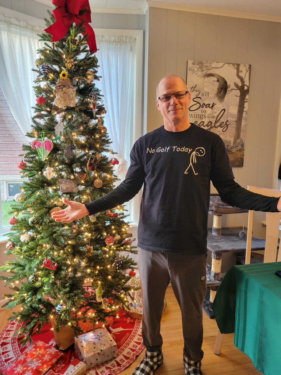 Customer photo review of No Golf Today T-Shirt US