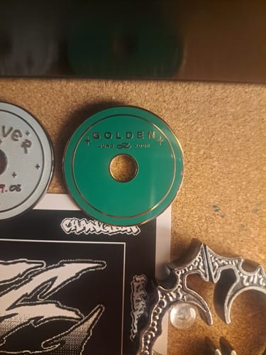 Customer photo review of BTS Solo CD Enamel Pins Collection