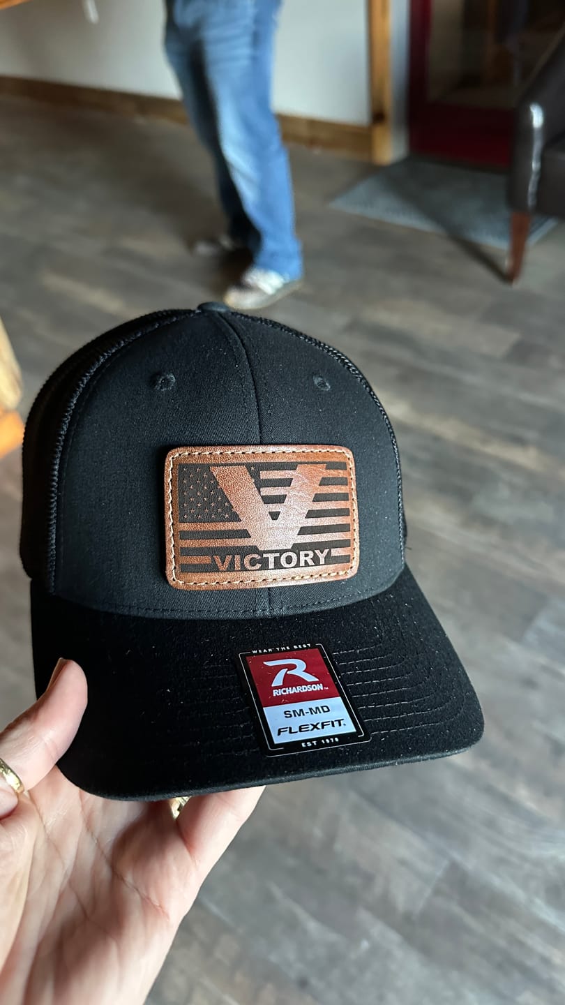 Customer photo review of Richardson 110 Flexfit Custom Leather Patch Hat
