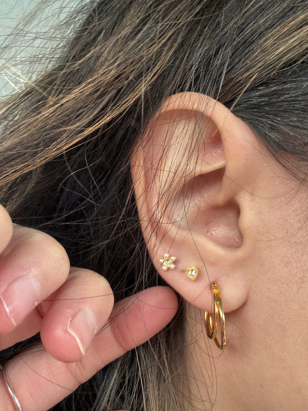 Customer photo review of Pendientes Doble aro