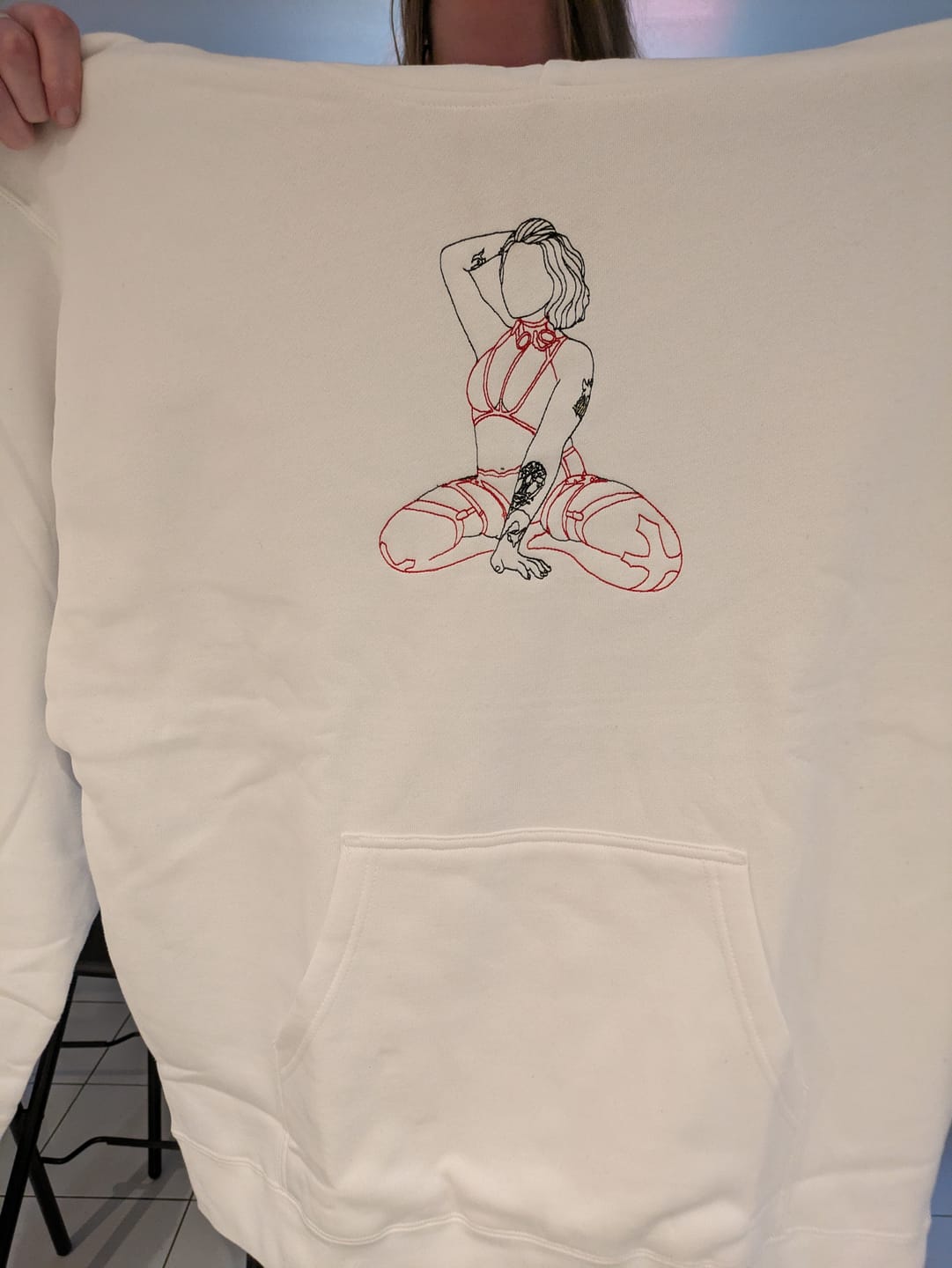 Customer photo review of Spicy Custom Embroidered Photo Hoodie