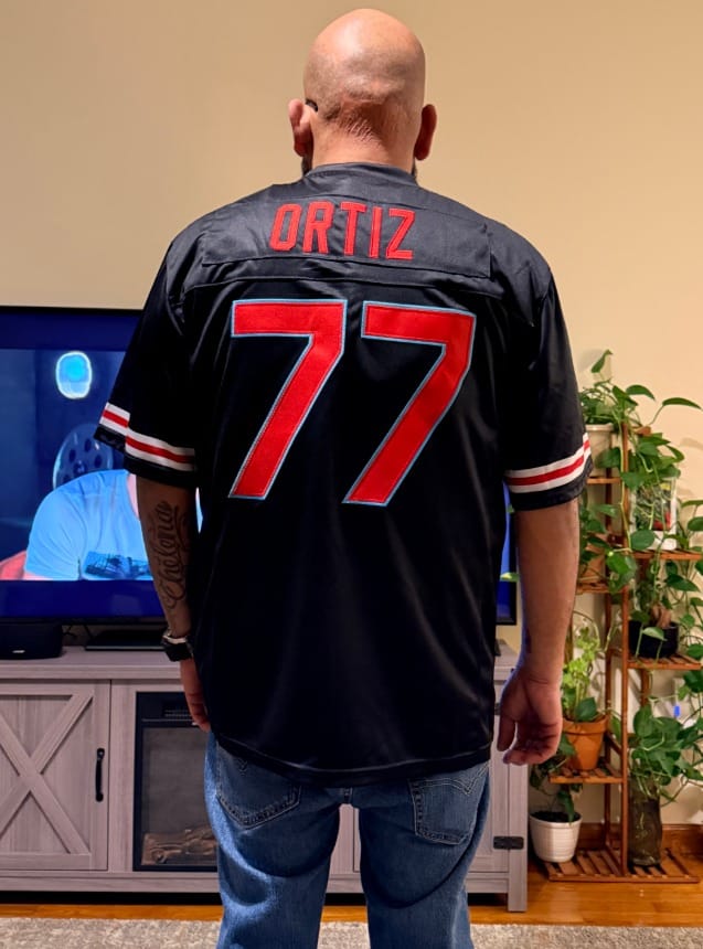 Customer photo review of Puerto Rico Heritage Custom Football Jersey