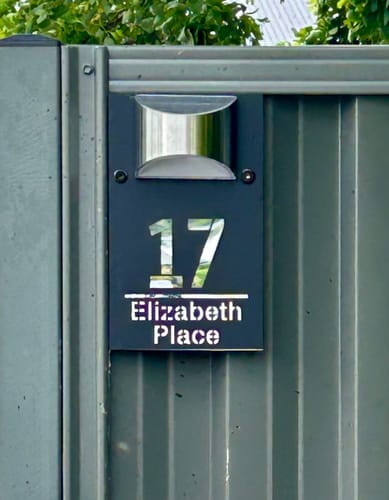 Customer photo review of WhareLite™ | Personalized Address Plaque