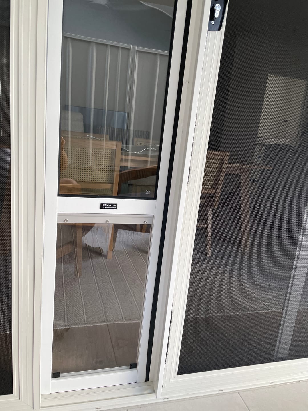 Customer photo review of Legs for bottom of pet door (required for narrow tracks 22-25mm only)