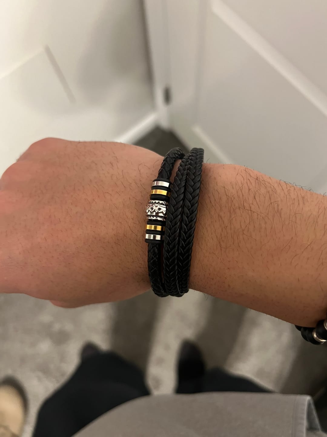 Customer photo review of To My Grandson | Braided Leather Bracelet Gift Set - SS585