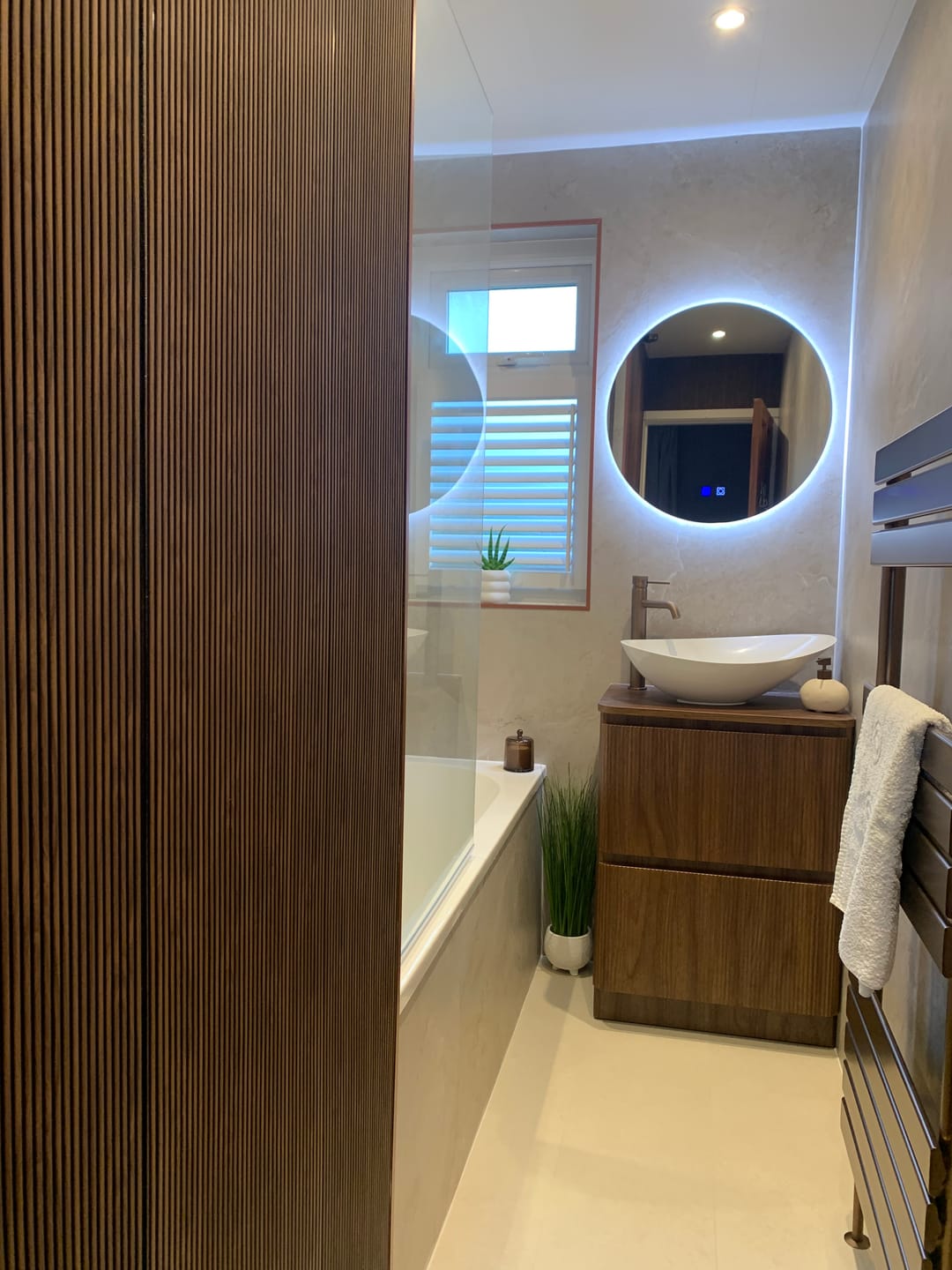 Customer photo review of Milislat Waterproof Deep Walnut Panel