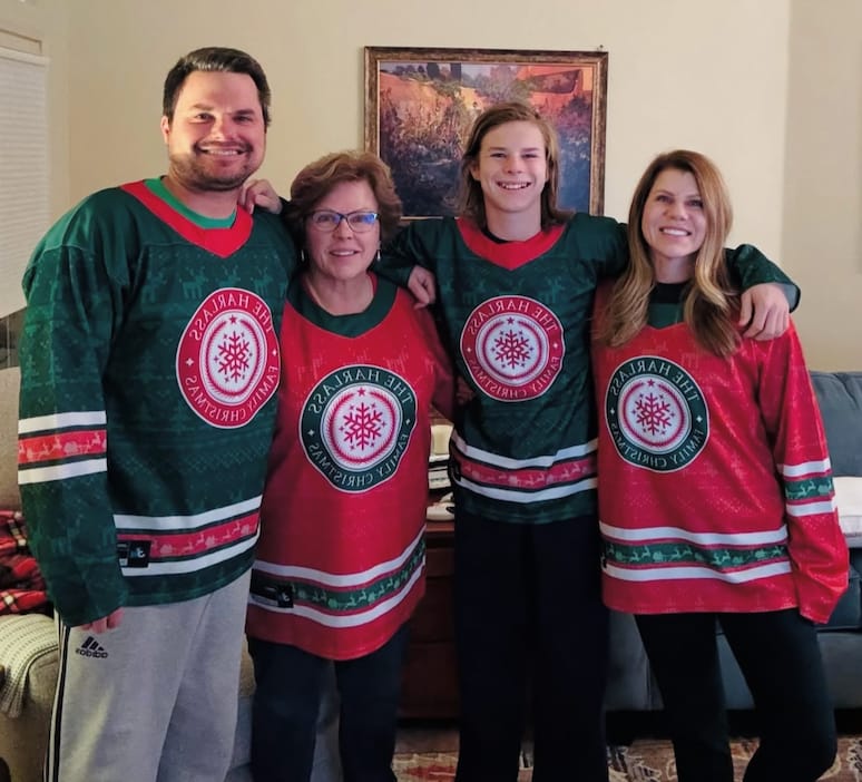 Customer photo review of Family Christmas Custom Hockey Jersey