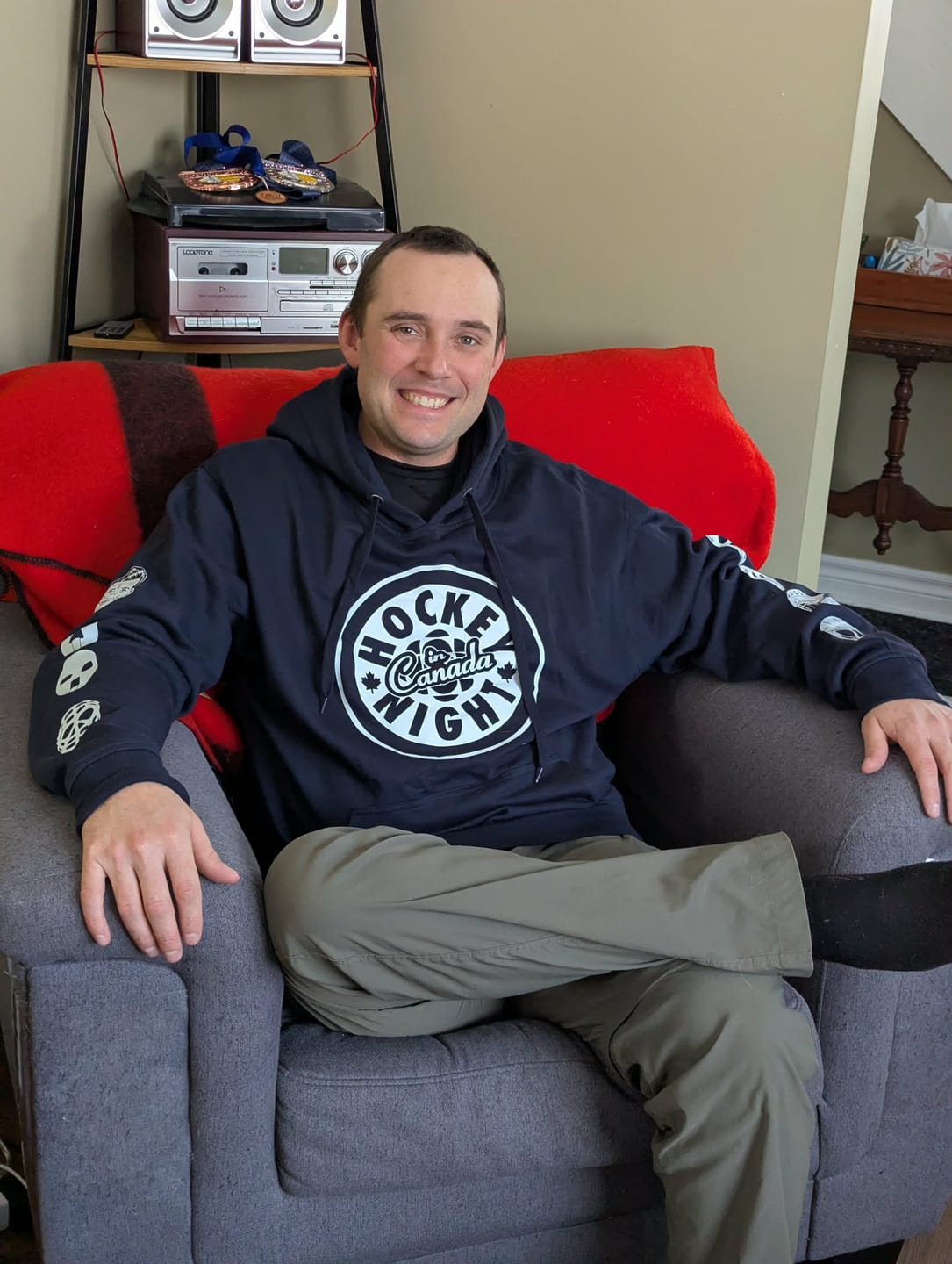 Customer photo review of Hockey Night in Canada Goalie Mask Evolution Hoodie