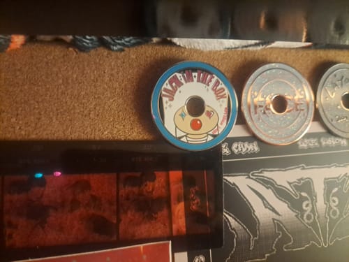 Customer photo review of BTS Solo CD Enamel Pins Collection