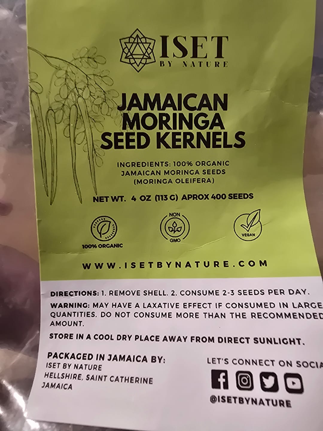 Customer photo review of Jamaican Moringa Seeds, Organic, 4 oz