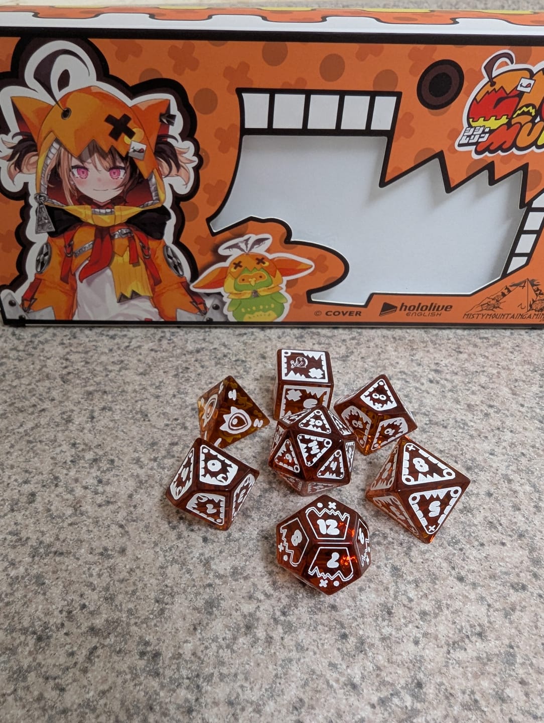 Customer photo review of PRE-ORDER | Gigi Murin Glass Dice Set | hololive English x MMG Exclusive